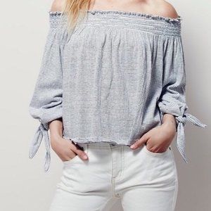 Free People Striped Off the Shoulder Top